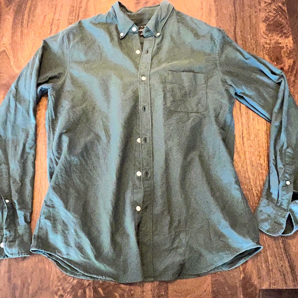 NWOT- J.Crew Flex Oxford Hunter Green